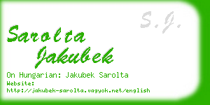 sarolta jakubek business card
